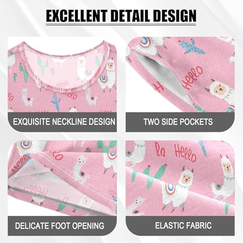 Cute Alpaca Pajama Set Pajamas Sleepwear Nightwear Loungewear Clothes Set B04040444