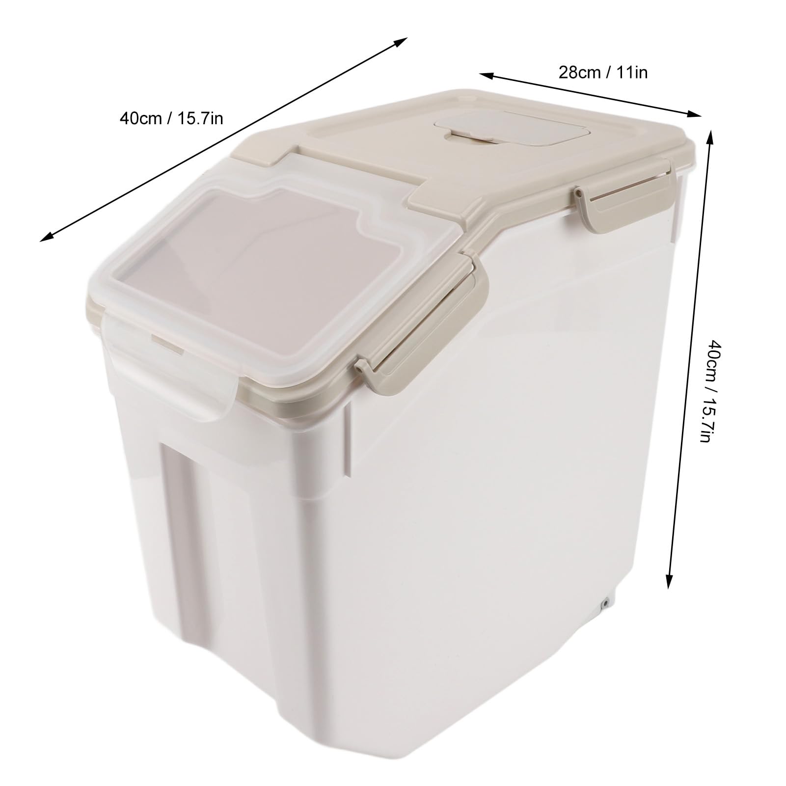 2 Stks Rijst Opslag Container, 2.5L Droog Voedsel Luchtdichte Container Plastic Rijst Dispenser Bin Granen Containers Dispenser met Maatbeker Giet Tuit voor Rijst Bonen Granen Meel