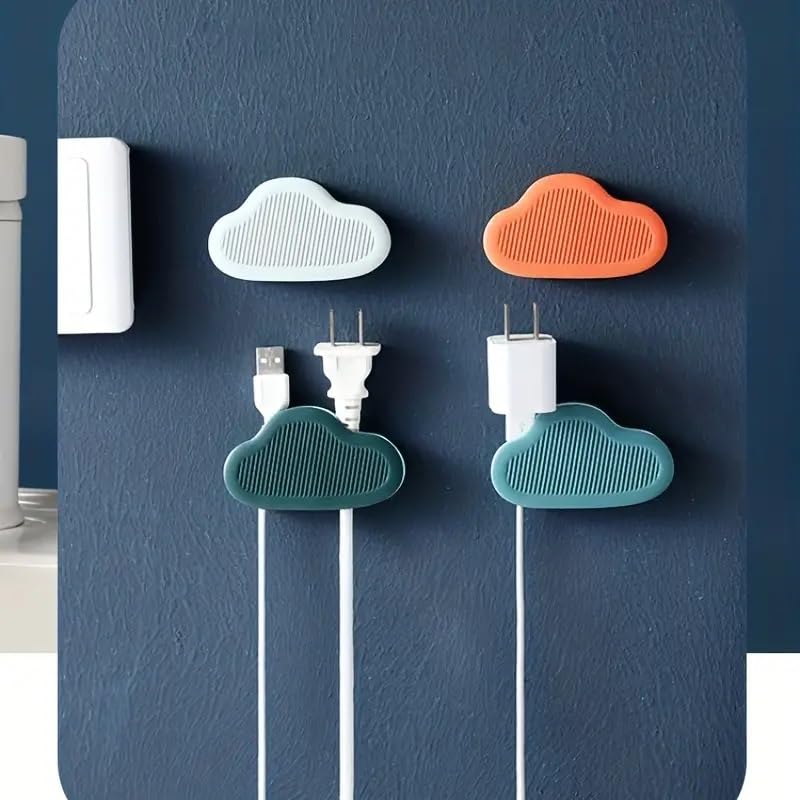 EZ LIVING 4pcs Multicolor Cloud Pattern Plug Wire Holder Cloud Pattern Cable Organizer Cloud Design Wire Holder Cloud Shape Plug Wire Holder Cloud Pattern Cable Management Cloud Wire Clips-image-39