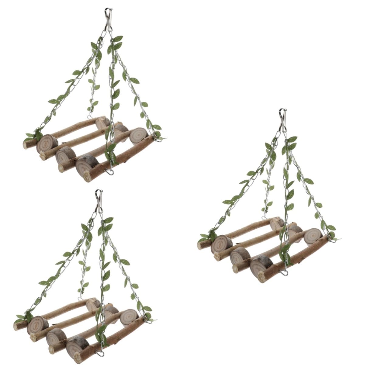 BESPORTBLE 3pezzi Per Uccelli Legno Con Altalena e Scala Giocattolo Per Pappagalli Da Appendere Per Attività e Divertimento Accessorio Essenziale Per Benessere Degli Uccelli Domestici