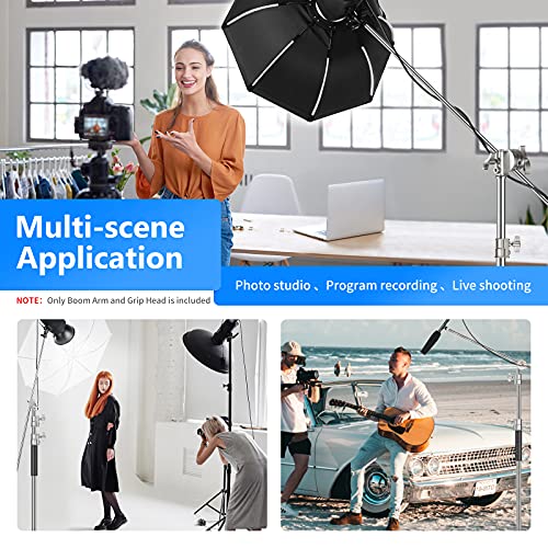 Image of Neewer Extension Grip Arm Boom Arm with 2 Pieces Grip Heads - 40 inches /101.6 centimeters Aluminum Alloy Construction for Light Stand,Reflector and Other Equipment for Studio Video Photography(Silver)