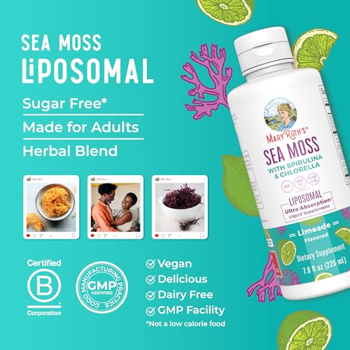 MARYRUTH'S Sea Moss Liquid with Spirulina & Chlorella (Liposomal, 7.6 oz) — view 9