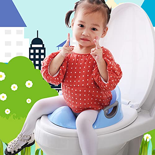 Peuter Potty Trainingszitje, antislip overloop, voorkomt peutertraining, toilet, wasbaar, schoon en sanitair, omringd… - Afbeelding 3