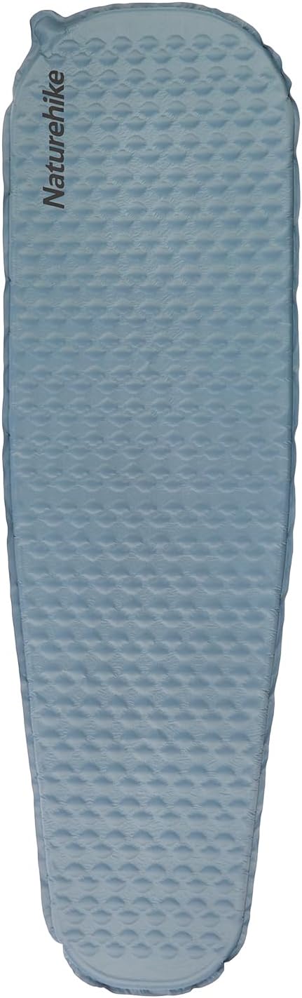 Naturehike Self-Inflating Sleeping Mat Lightweight Comfortable Asleep Pad 1.4" Sponge Filling Ergonomic for Hiking Picnicking Outdoor Activities & Family Camping Portable Foldable (White-Mummy)
