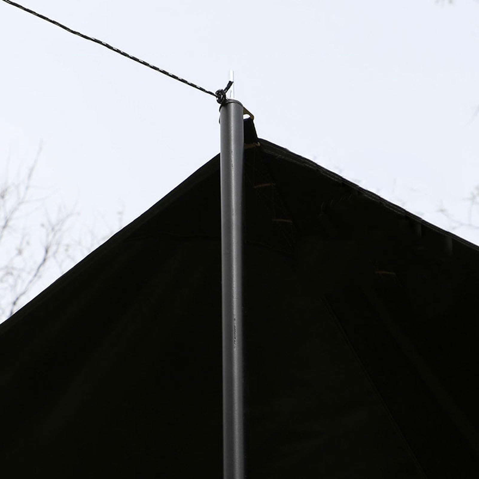 HUHJYUGE Bâche Anti Pluie et UV pour Tente de Camping, Abri Portable en Tissu Oxford Imperméable, avec Revêtement Noir, pour Plage, Pique-Nique, Randonnée, Jardin (3x3m)
