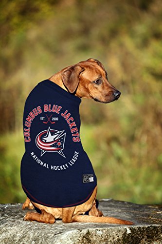 Image of NHL Columbus Blue Jackets Tee Shirt for Dogs & Cats, Medium. - are You a Hockey Fan? Let Your Pet be an NHL Fan Too!