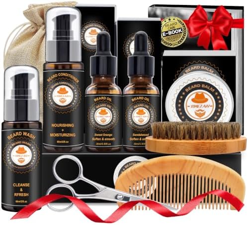 XIKEZAN Beard Grooming Kit for Men Gifts-Soften,Soothe Beard Good...