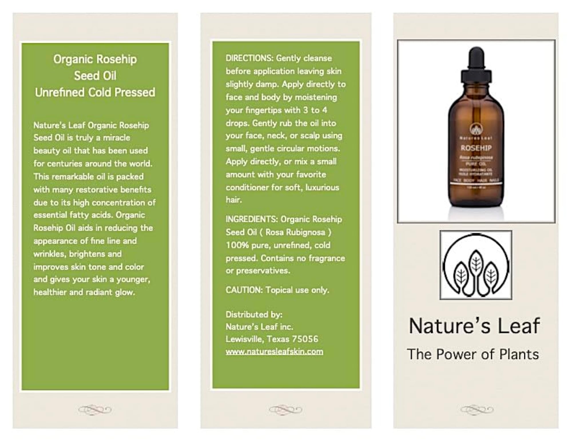 Organic Rosehip Seed Oil 100% Pure Cold Pressed