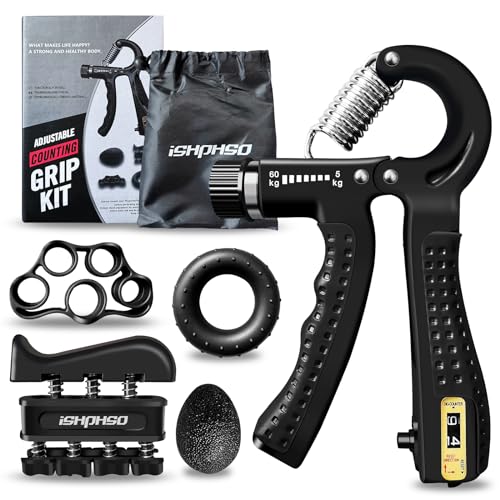 Adjustable Grip Strength Trainer Kit 5-in-1 with Counter, Hand Gripper