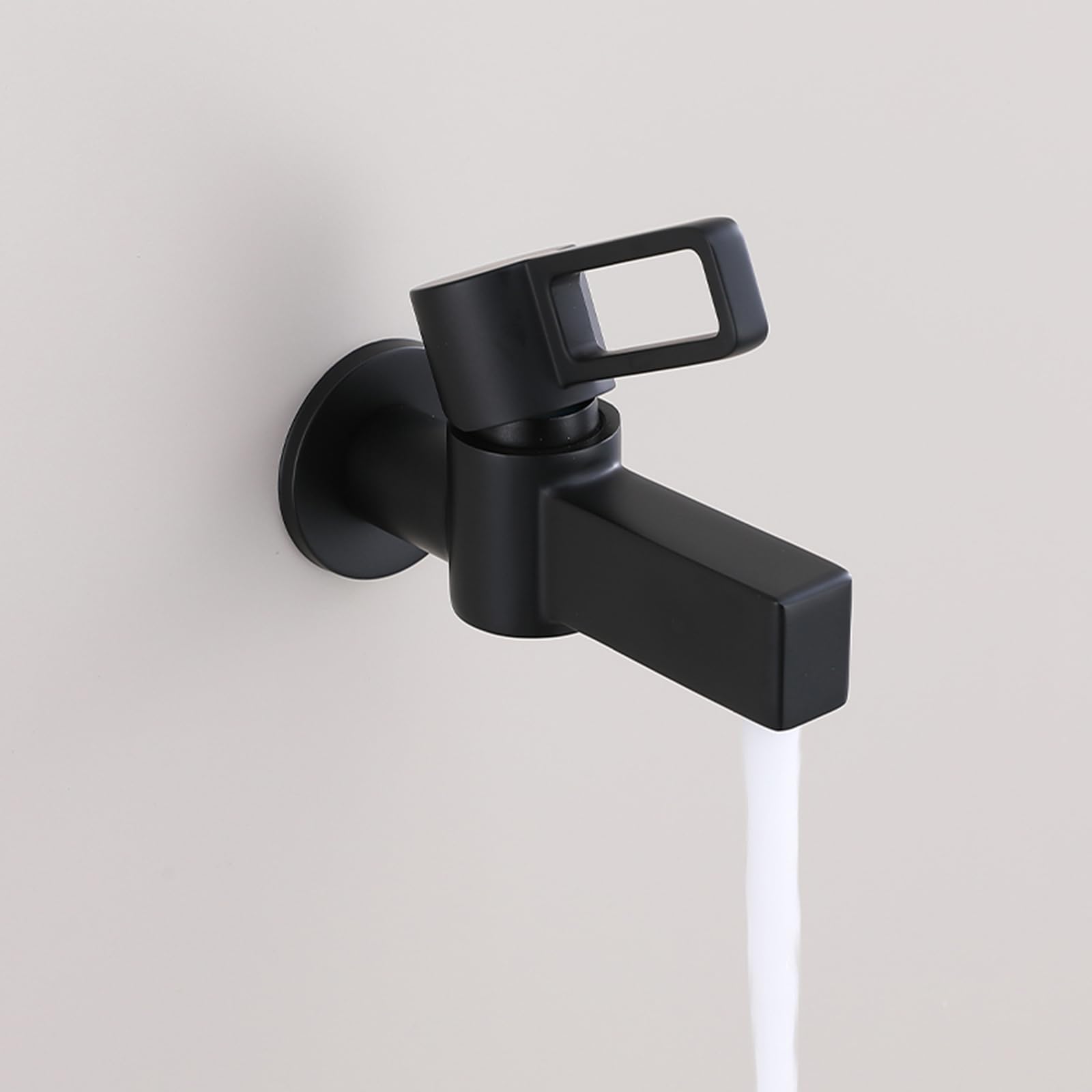 ANVLOJRIH Single Cold Water Basin Tap Brass Outside Tap Wall Mount Mop Pool Faucet Black