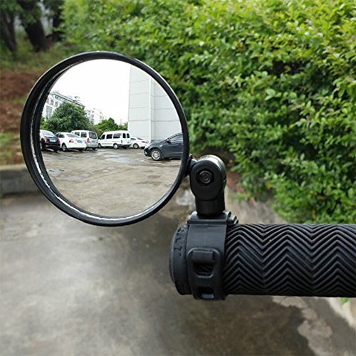 MAARYEE Bundle Universal Adjustable Rotatable Rearview Handlebar Glass Mirror for Mountain Road Bike Cycling Bicycle (2 Pack)