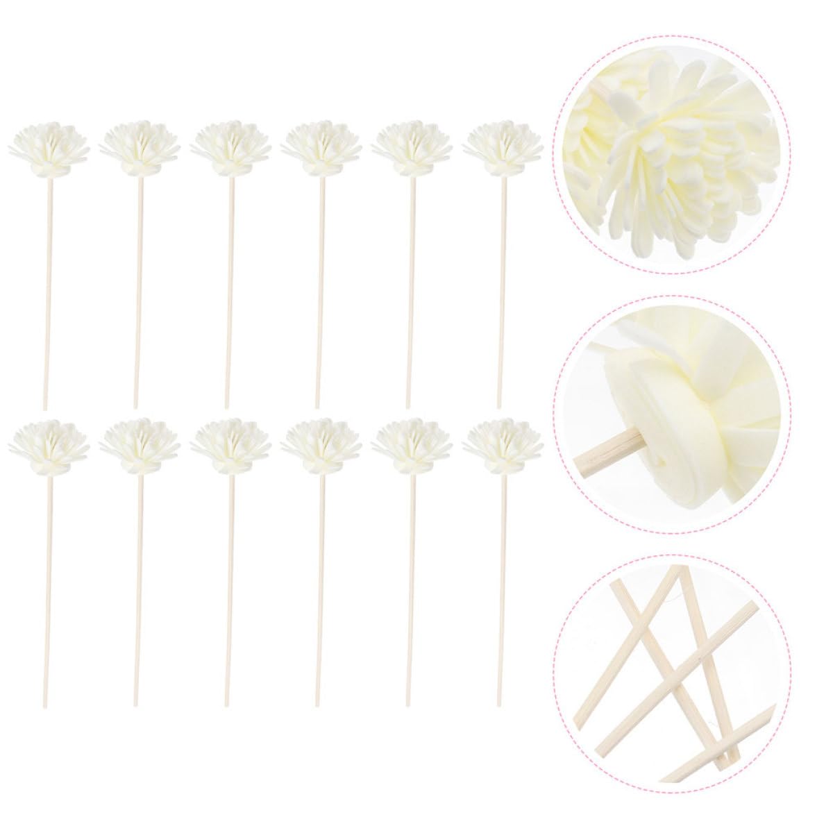 VICASKY Lot de 10 Bâtonnets Diffuseurs de Parfum Fleurs Séchées pour Décoration et Diffusion d'Huiles Essentielles la Maison