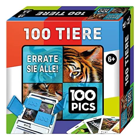 100 PICS 20208045 Quiz Game Animals, Educational Game for the Whole Family, Brainteaser, Travel Game for Adults and Children from 6 Years Cover