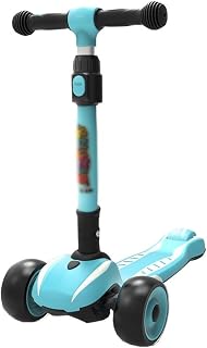 WHOJS Wheel Scooter Height adjustable Foldable Smooth ride Gravity steering Kick scooter Flash PU wheel Supports 176 lb Weight Lightweight Construction