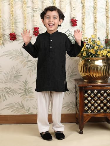 Image of POLKA TOTS Boys Cotton Pathani Set | Premium Pathani Kurta & Pyjama Set for Boys | Kurta Pajama for Kids Boy | Pathani Suit for Kids, Baby Boys & Toddlers | Ethnic Wear for Boy