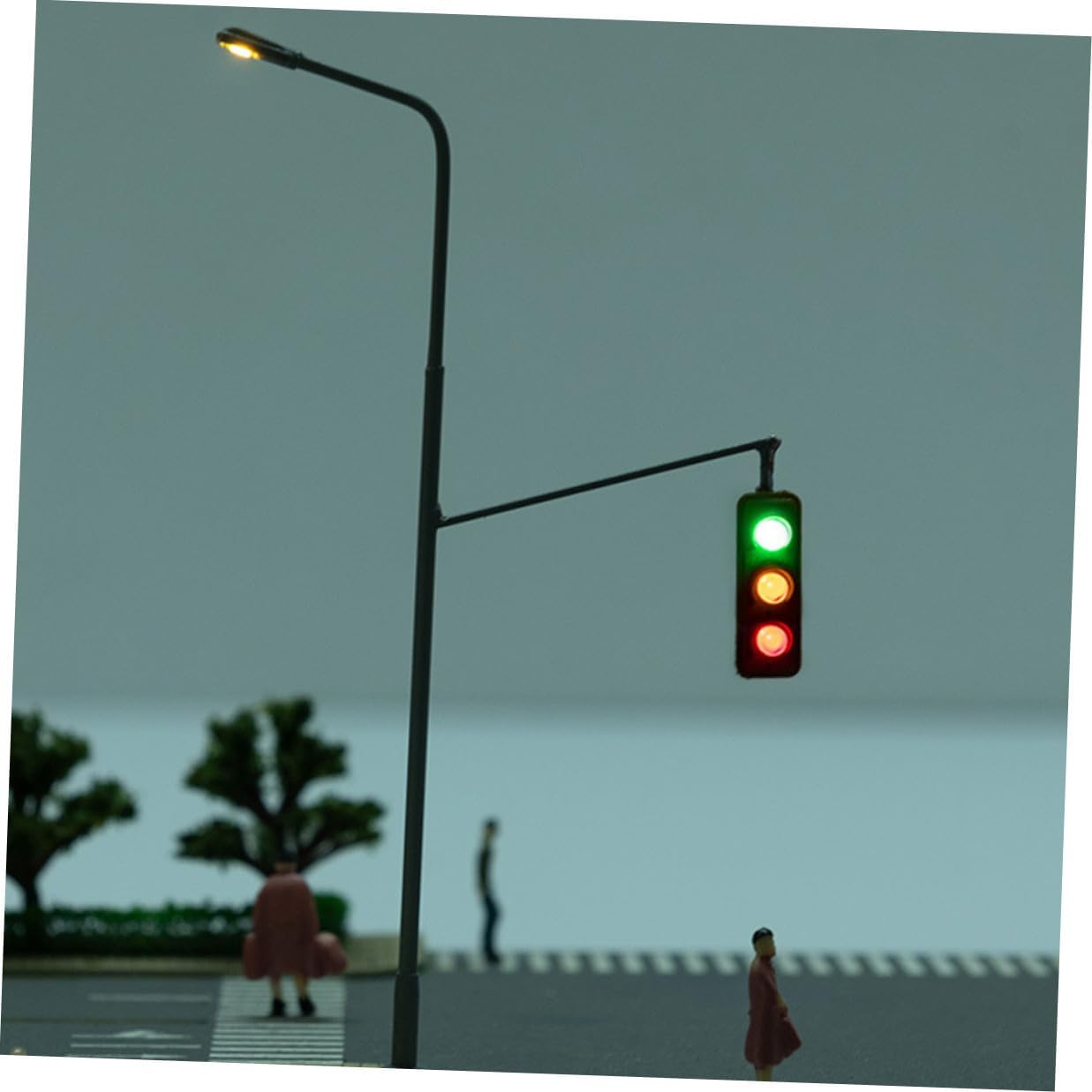 Mini Railroad Light Model for Sand Table DIY Realistic Traffic Signal Lamp with Smooth Surface Decorative Train Signal Accessory for Model Railway for Mini House Decor and Craft