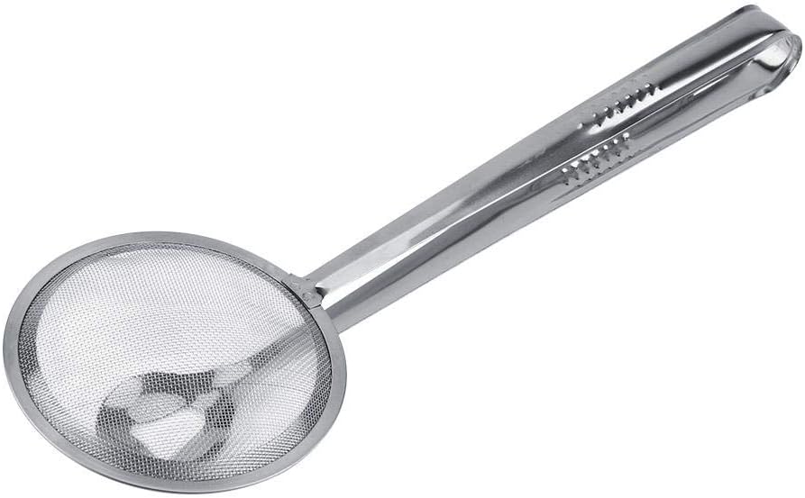 Stainless Steel Drain Oil Fried Food Strainer with Clip Fry Tool Oil Skimmer Food Clip Tong Filter Strainer Mesh