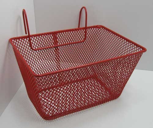 Land-Haus-Shop® Kinderfahrradkorb Metall, beschichtet, Kinder Fahrrad Lenker Einkaufs Korb (Rot)
