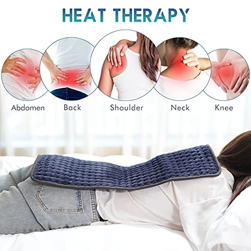 Dailylife Heating Pad 12"X24" Cozy Electric Blanket Ul Certified With Overheating Protection | 6 Heating Settings | Auto-Off | Machine Washable, Deep Blue #TOP3