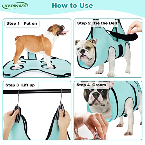 KAQINWX Dog Cat Grooming Hammock, Dog Grooming Supplies Including Pet Grooming Harness, Nail Clippers, Nail Trimmers, Pet Comb, for Small Dogs (S)