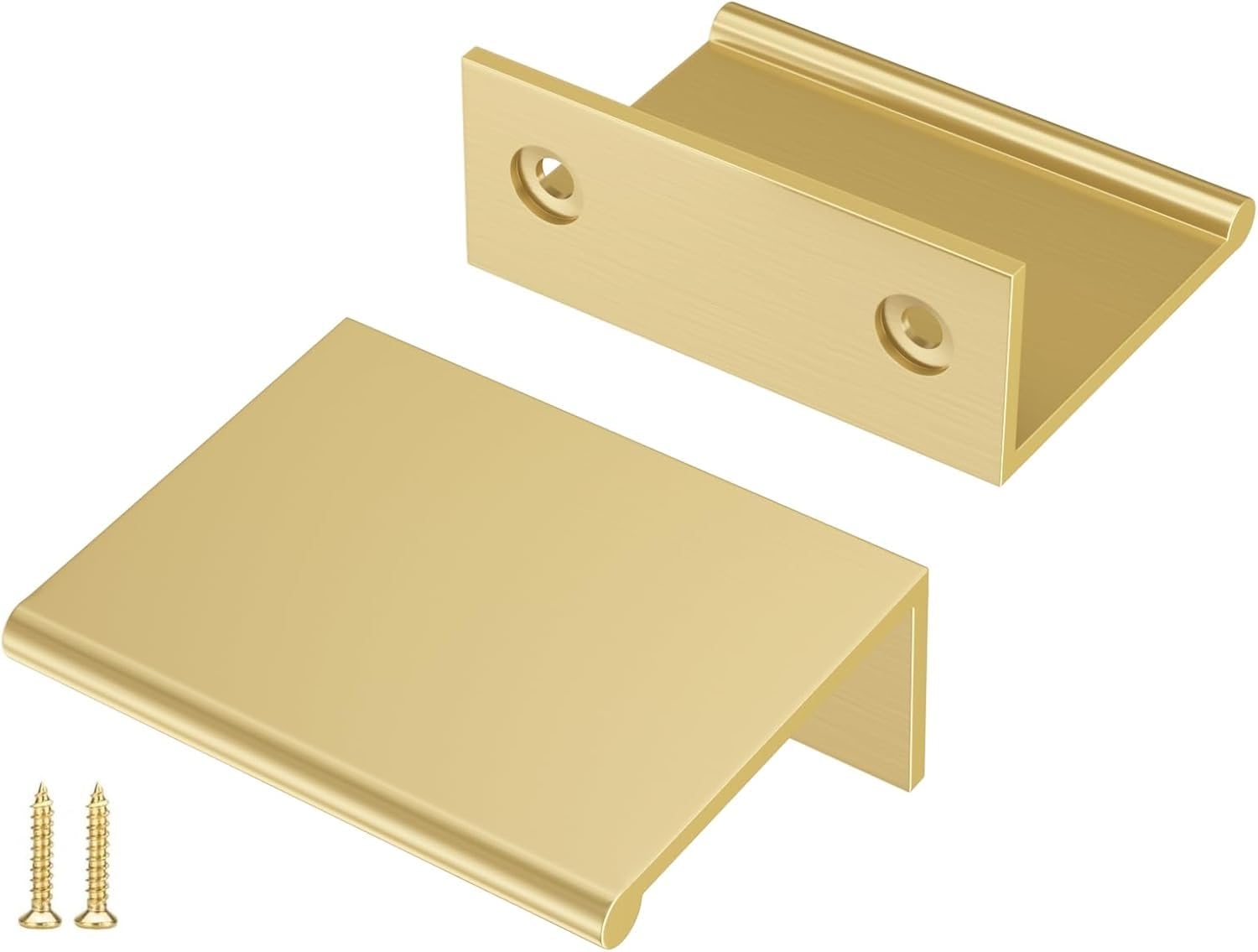 Peaha 50 Pack Kitchen Cabinet Handles 1-5/16" Matte Gold Pulls Edge Pulls
