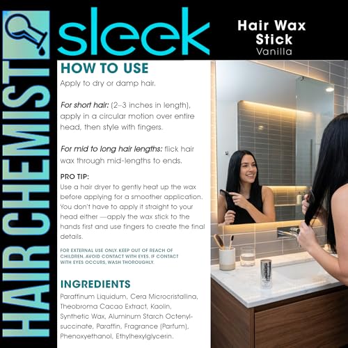 Hair Chemist Cera para Cabello SLEEK 1.76 oz Vainilla miniatura 6
