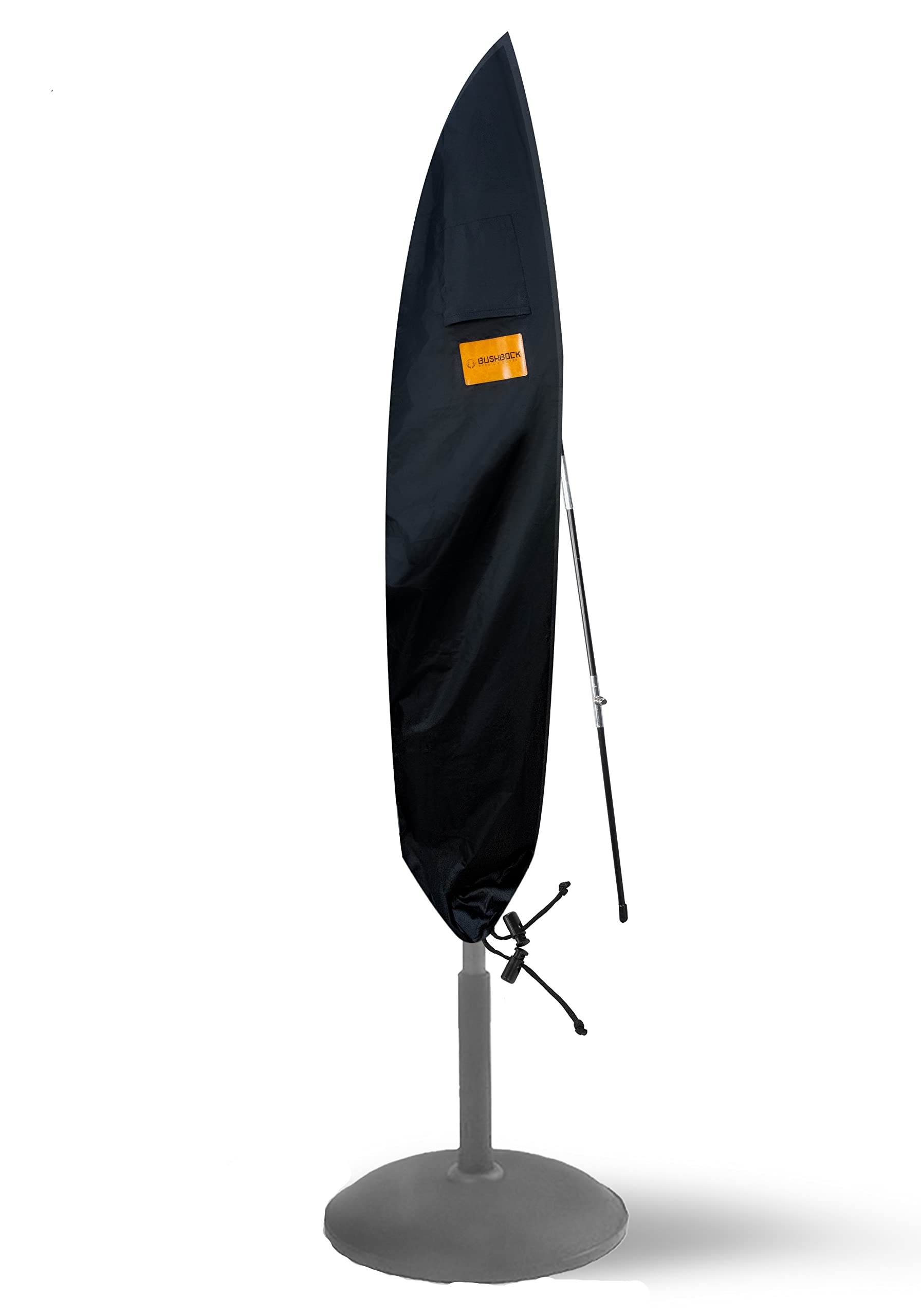 BUSHBOCK® Premium pokrowiec na parasol przeciwsłoneczny/wiszący – do ok. 400 cm Ø – najlepsza tkanina 600D – ultra wytrzymały z otworami wentylacyjnymi i specjalną powłoką (265 x 40 / 70 / 50 cm)