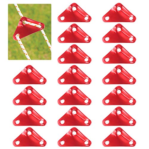Huahao Tensores de Cuerda, 30 Piezas de Triángulo de Aluminio Cable Tensor Cuerda de Aleación de Aluminio, Ajustador de Guying para Tienda de Camping Senderismo al Aire Libre