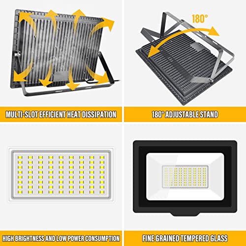 SKYWORLD 2 Pcs 50W Outdoor LED Flood Lights, 5000LM LED Security Lights, IP66 Waterproof - Image 3