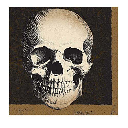 Amscan International ltd 9901385 Skull Luncheon Paper Napkins 33cm-16 Pcs, 33 cm