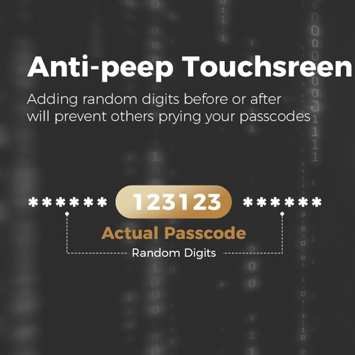 Miniatura 7 de Juego de cerrojo para puerta de entrada sin llave con asa, cerradura de puerta de entrada sin llave 5 en 1, control por aplicación, bloqueo