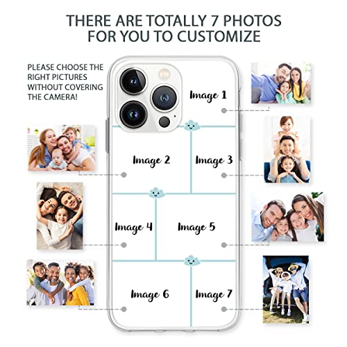 Robertsshop Personalized Multiple Picture Design Your Own Customized Phone Case Cover Photo Collage Xmas Friends Compatible With Iphone 8 X Xr 11 12 13 Pro Max Samsung Galaxy S20 S21, Transparent #TOP1