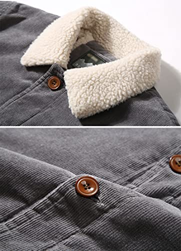 Men's Casual Sherpa Lined Corduroy Jacket Winter Coat4