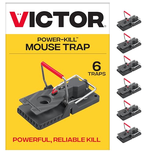Victor Power-Kill Humane Mouse Traps M393SSR - 6 Easy Set, Reusable, Power-Kill Victor Mouse Traps
