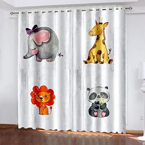 FTCAKET Karikatur Vorhang Gardine Tier Gardine Weihnachtsmotiv 3D Muster...