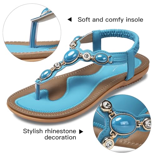 Image of SHIBEVER Dressy Flat Women Sandals: Comfortable Summer Thong Flats Sandal