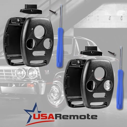 Image of Cutting NOT Required - 2 Key Fob Keyless Entry Remote Shell Case & Pad fits Honda 2003-2012 Accord / 2006-2013 Civic EX / 2009-2015 Pilot /2005-2006 CR-V