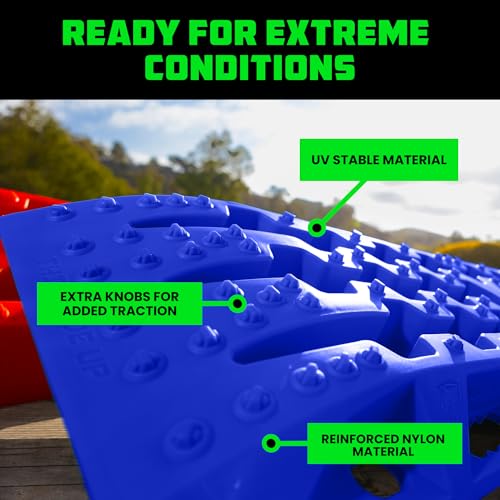 Image of Rhino USA Off-Road Traction Boards (2-Pack) - Sand, Mud & Snow (Blue)