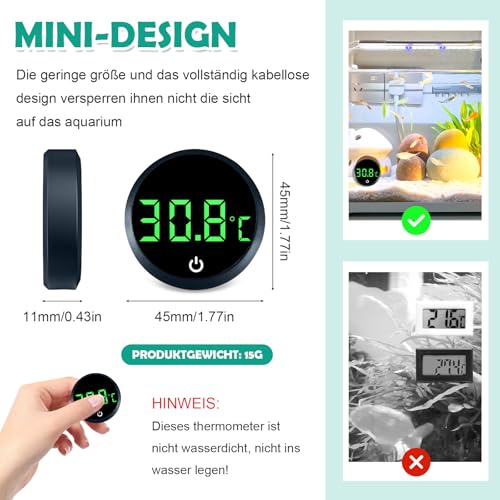 Digital Aquarium Thermometer LED Aquarium Thermometer Fish Tankthermometer Stick On Fish Tanktemperature Gauge High Precision Induction Aquariumthermometer Fishtank Accessorie - Image 4