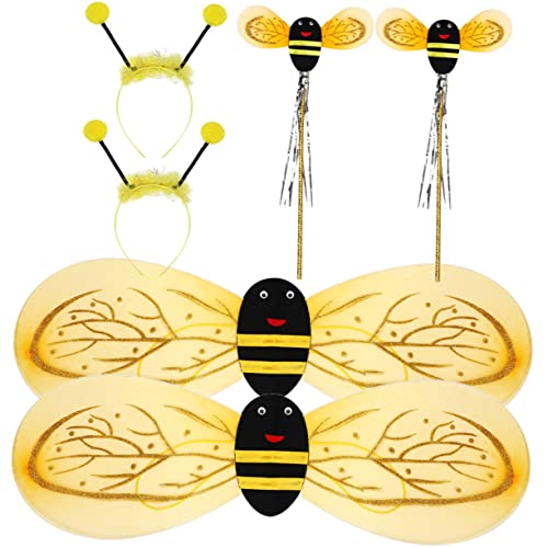 Kisangel 2 Juegos De Accesorios Para Abejitas Alas Para Disfraz De Abeja Traje De Bebé Diademas Para Niñas Adornos Para Accesorios De Plástico Para Presentaciones En El Escenario
