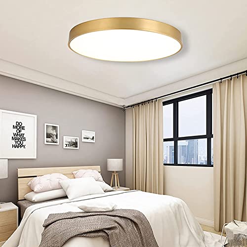 Plafonniers à LED ultra-minces dorés à intensité variable dorée - 2