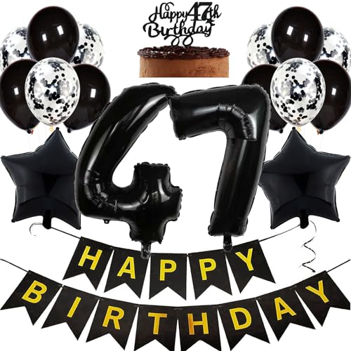 Feelairy Decorazioni di Compleanno 47 anni Uomo, Kit di Palloncini