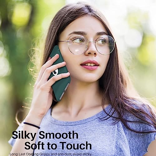Image of VONZEE Liquid Silicone Soft Back Cover for iPhone 7 Case, Shockproof Slim Camera & Full Body Protection Non Yellowing Cover with Microfiber Lining & Logo Cut (4.7 Inch) -Forest Green