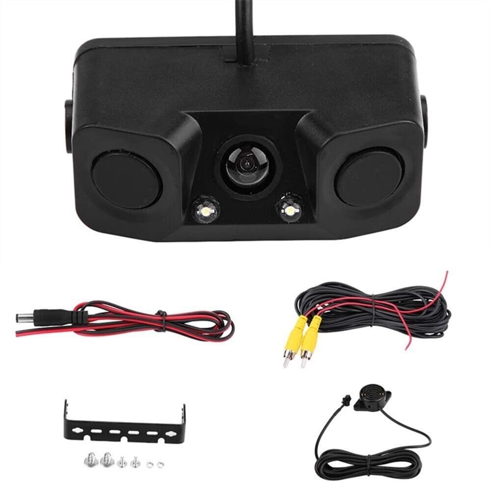 Kit sensori parcheggio Telecamera di retromarcia per auto 3 in 1 170° con radar e sensore parcheggio