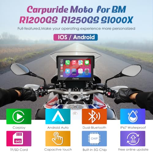 Image of Carpuride W502B 5 inch for BMW R1200GS R1250GS S1000XR Motorcycle