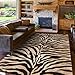 Zebra Print Rug, Brown Area Rug 6x9 Feet Zebra Rugs for Living Room Animal Rugs Carpet Animal Tiger Print Rug Black and Gold