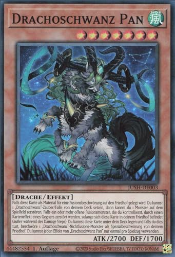 Drachoschwanz Pan (V.2) JUSH-DE003 Super Rare Deutsch Boosterfrisch 1. Auflage - Justice Hunters - mit ReCollectibles-Versandschutz - für Yu-Gi-Oh!