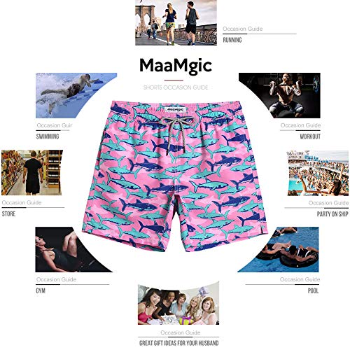 Image of MaaMgic Mens Slim Fit Quick Dry Short Swim Trunks with Mesh Lining