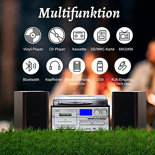 Jorlai Platine Tout-en-Un avec Haut-Parleur stéréo Externe, Lecteur de Disque Bluetooth 3 Vitesses avec Lecture CD/Cassette, Radio AM/FM, Codage USB/SD, entrée Aux-in/RCA Line-Out - Les Beatles, Paul McCartney, John Lennon, RIngo Starr, George Harrison Jorlai Platine Tout-en-Un avec Haut-Parleur stéréo Externe, Lecteur de Disque Bluetooth 3 Vitesses avec Lecture CD/Cassette, Radio AM/FM, Codage USB/SD, entrée Aux-in/RCA Line-Out – Image 3
