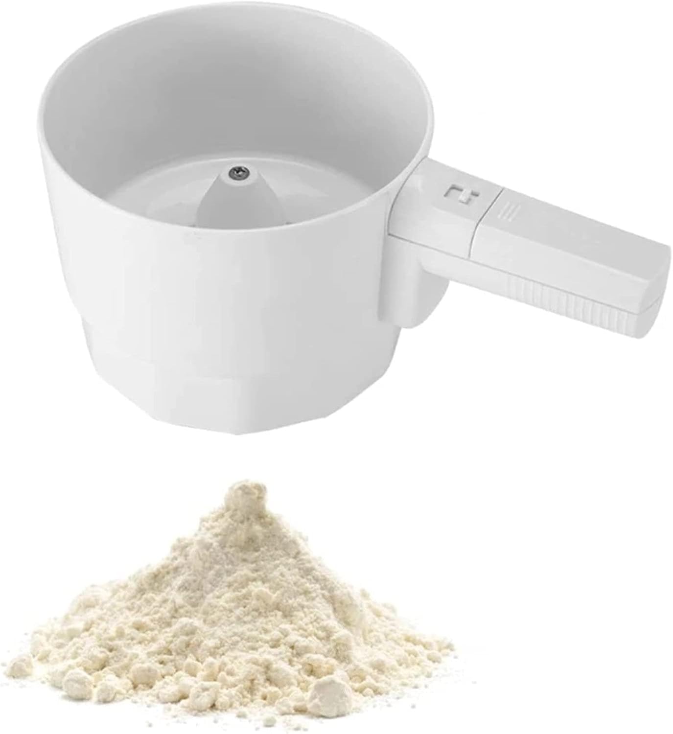 Flour Sifter Plastic Cup Shape Electric Flour Sieve Mechanical Hand-Held Sifter Shaker Cakes Sugar Mesh Sieve Baking Tools Kitchen Gadgets Baking Flour Sifter